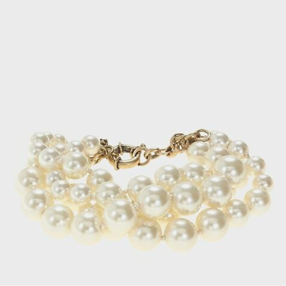 J. Crew NWT classic preppy wedding holiday prom faux pearl statement bracelet